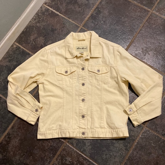 Eddie Bauer Jackets & Blazers - Eddie Bauer Pale Yellow Jean Jacket